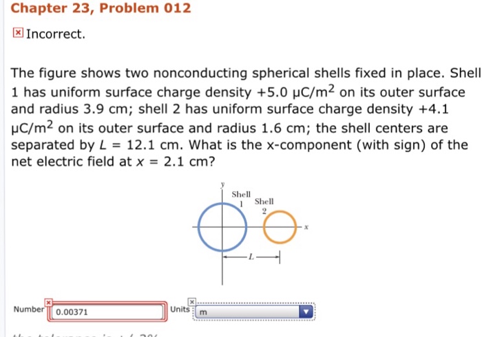 The figure shows two nonconducting spherical shells fixed in place