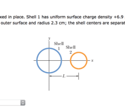 Nonconducting spherical shell shows figure two shells uniform fixed surface place has