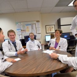 Clinic outpatients receive scheduled diagnostic and therapeutic services